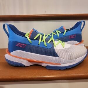 New without box. Under Armour Curry 7 basketball shoes "Super Soaker" mens 12.5